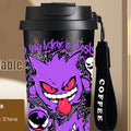 Termo Gengar 500 ml de acero inoxidable 304 en color negro y púrpura